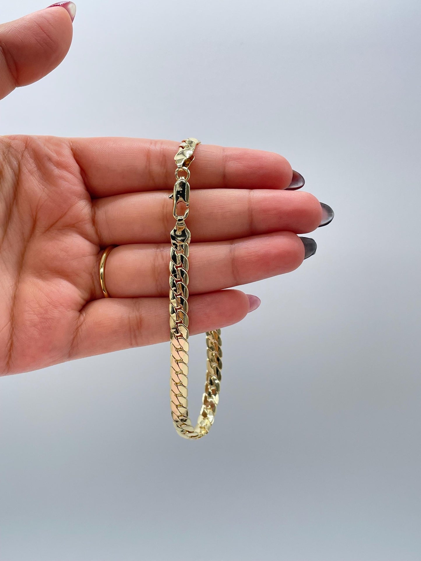 18k Gold Filled 6mm Flat Snake Like Anklet Dainty Jewelry and Jewelry Making Supplies