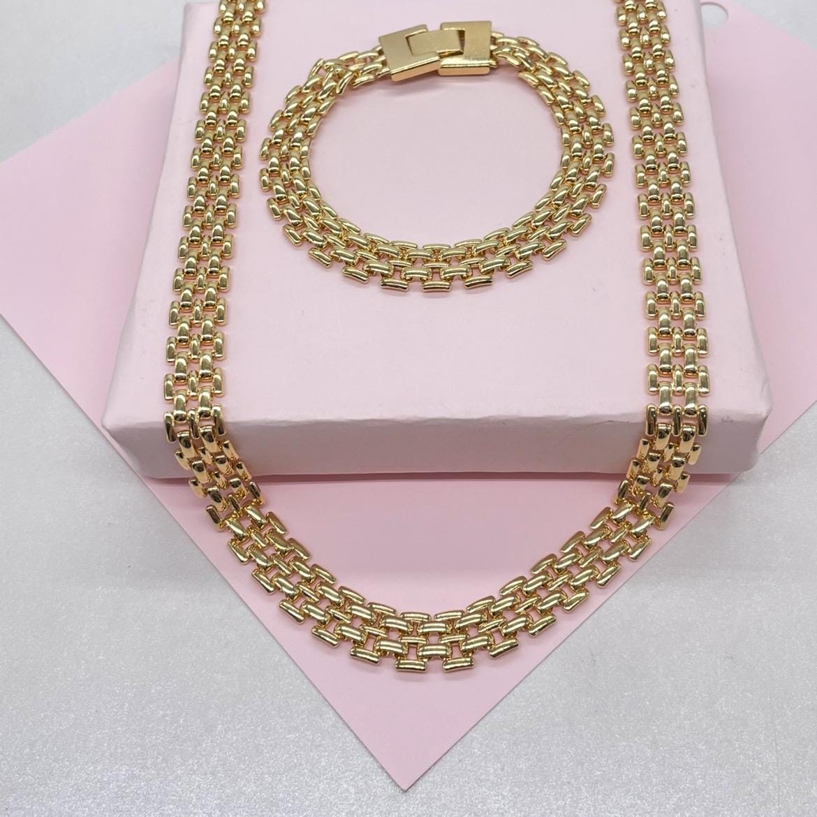 18k Gold Filled 9.5mm Bismark Style Set