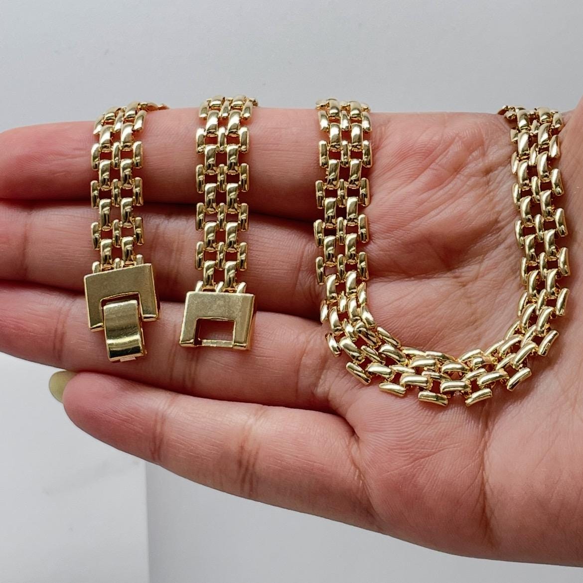 18k Gold Filled 9.5mm Bismark Style Set