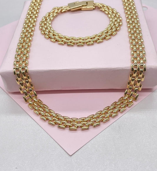 18k Gold Filled 9.5mm Bismark Style Set