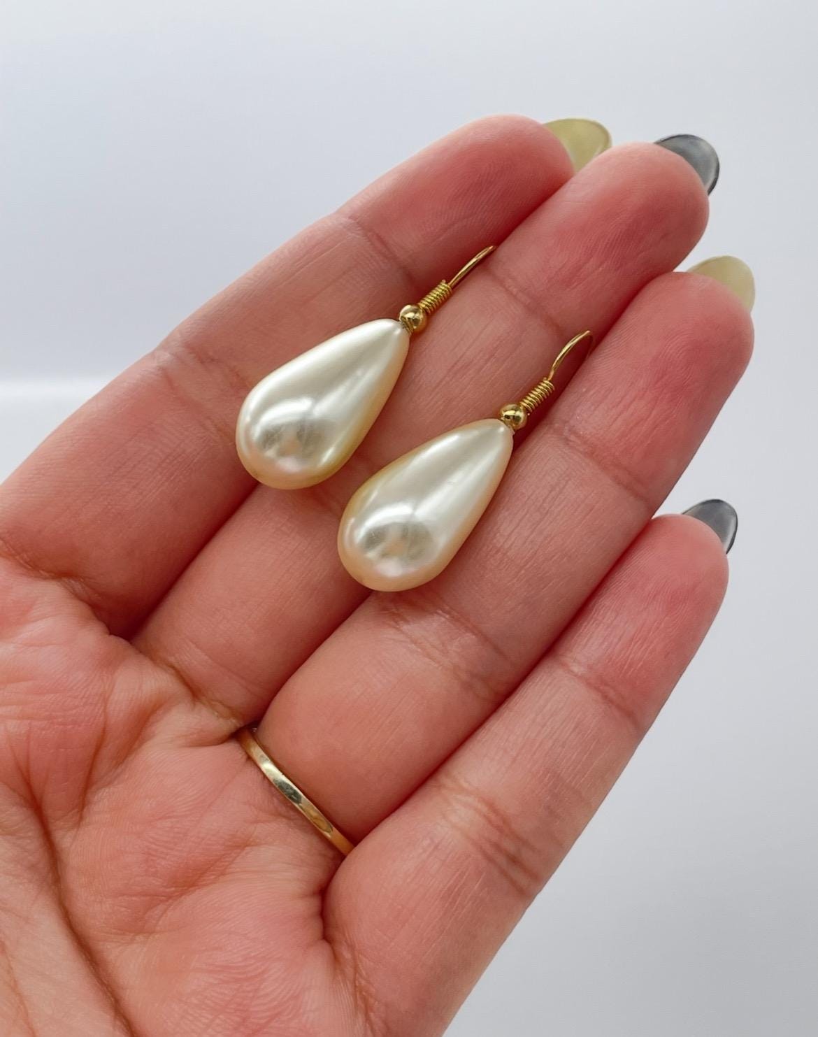 18k Gold Filled Drop Pearl Earring