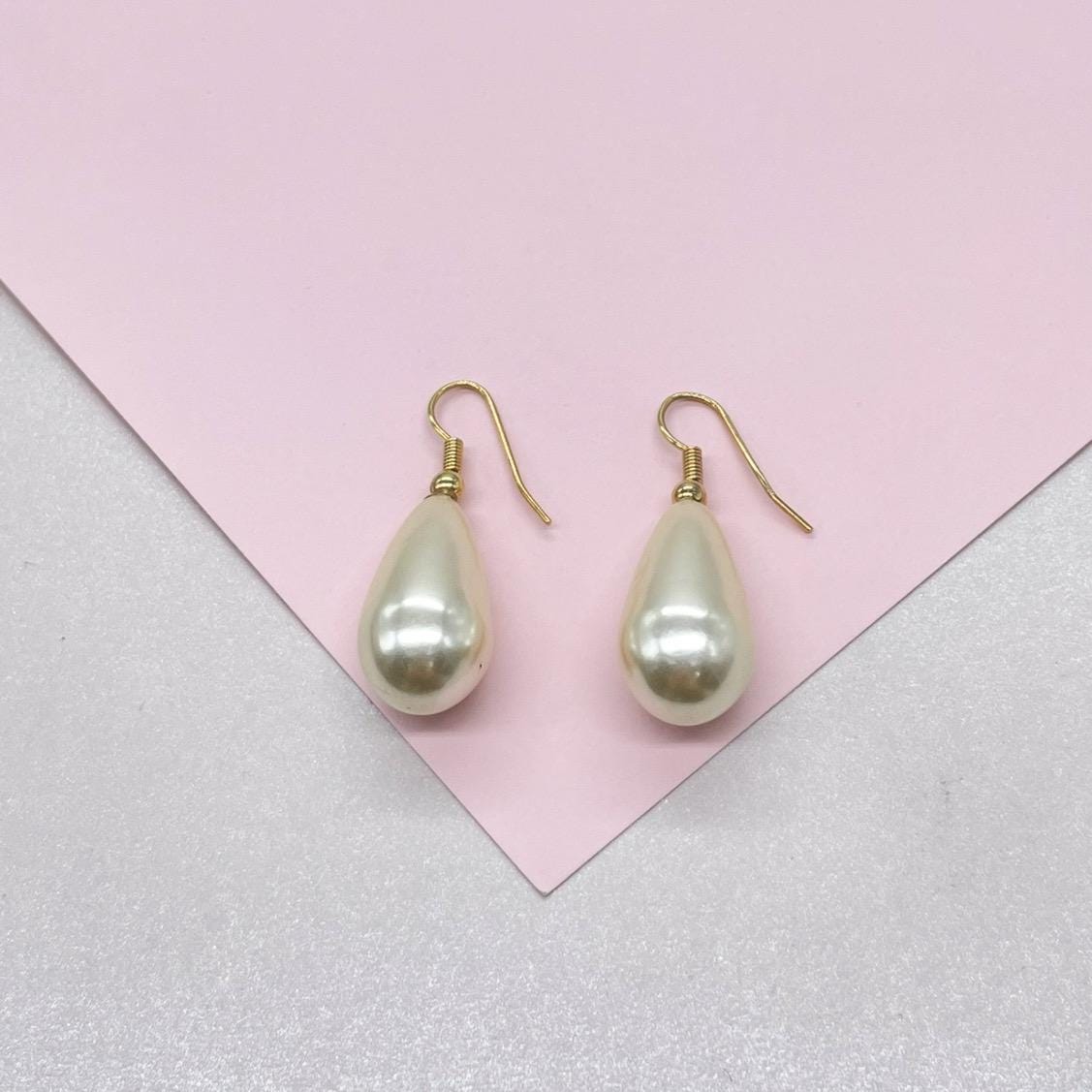 18k Gold Filled Drop Pearl Earring