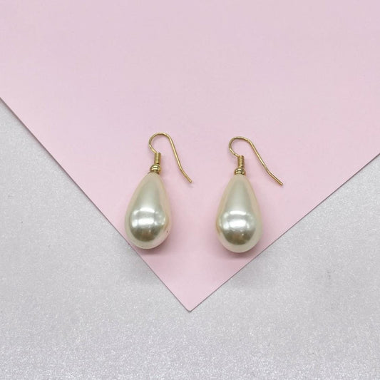 18k Gold Filled Drop Pearl Earring