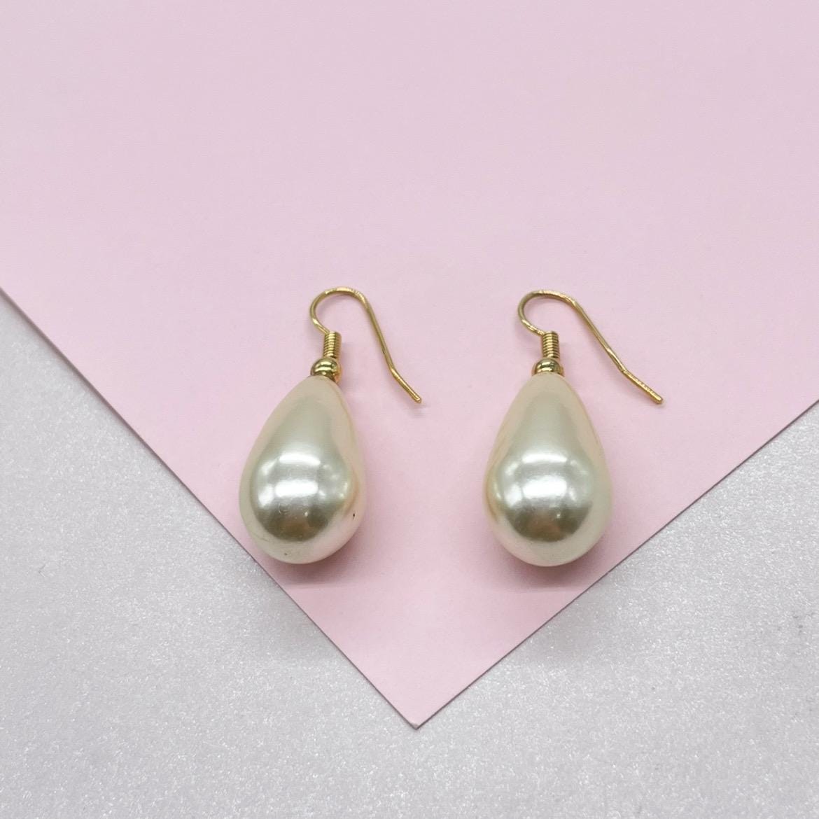 18k Gold Filled Drop Pearl Earring