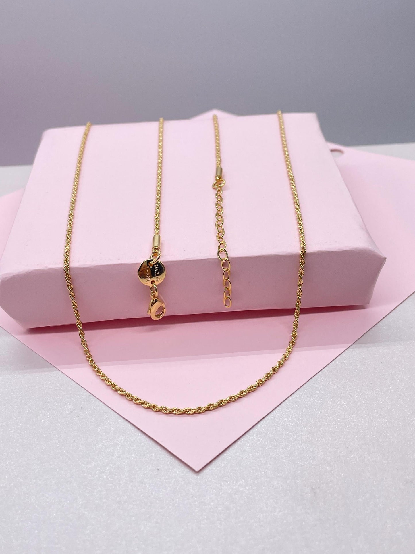 18k Gold Filled Soft Rope Chain 1.5mm Fine Necklace, Singapore and Rope Combined