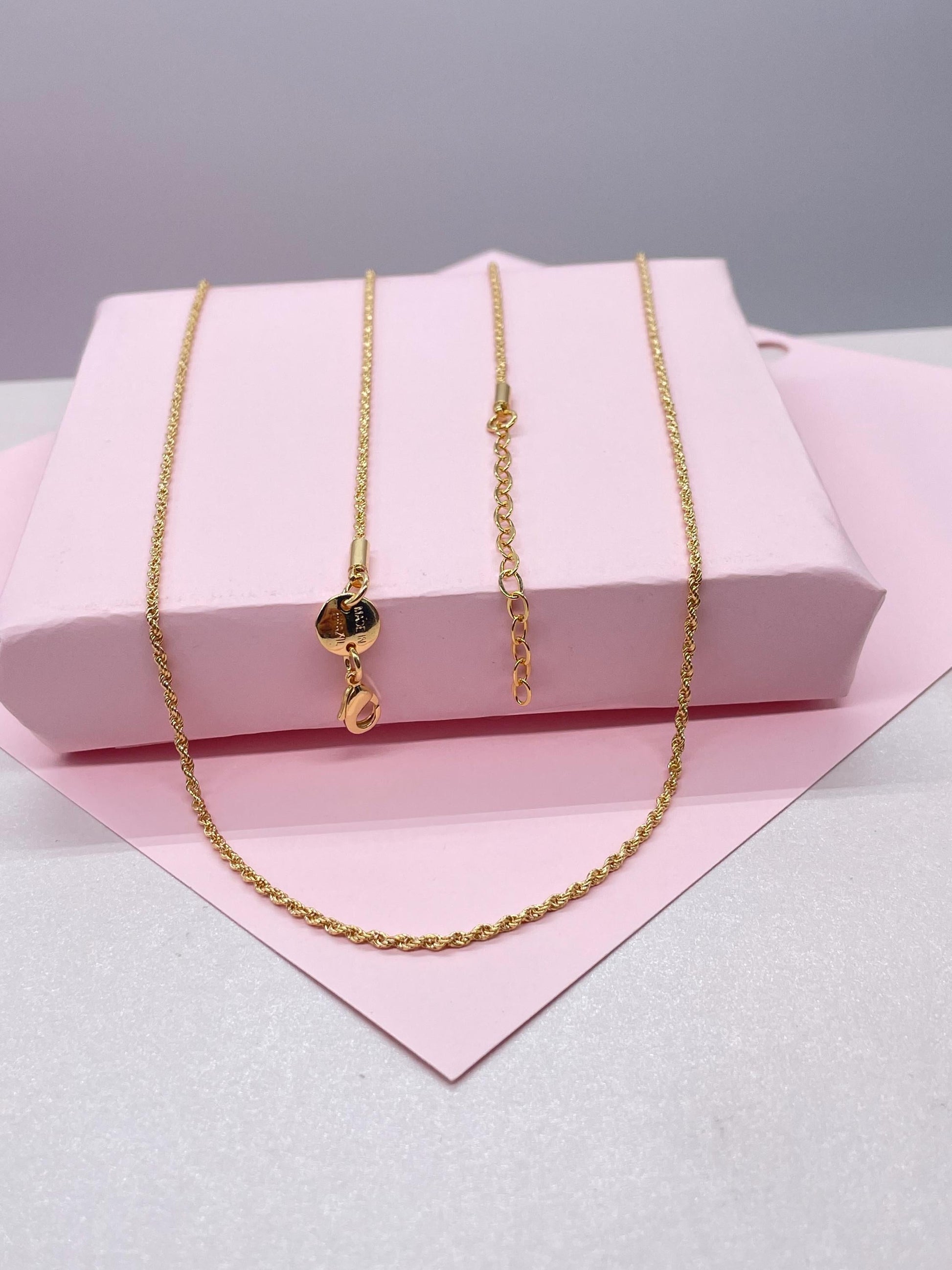 18k Gold Filled Soft Rope Chain 1.5mm Fine Necklace, Singapore and Rope Combined