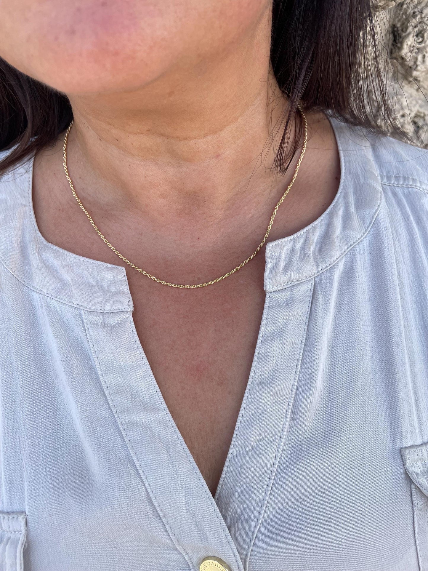 18k Gold Filled Soft Rope Chain 1.5mm Fine Necklace, Singapore and Rope Combined