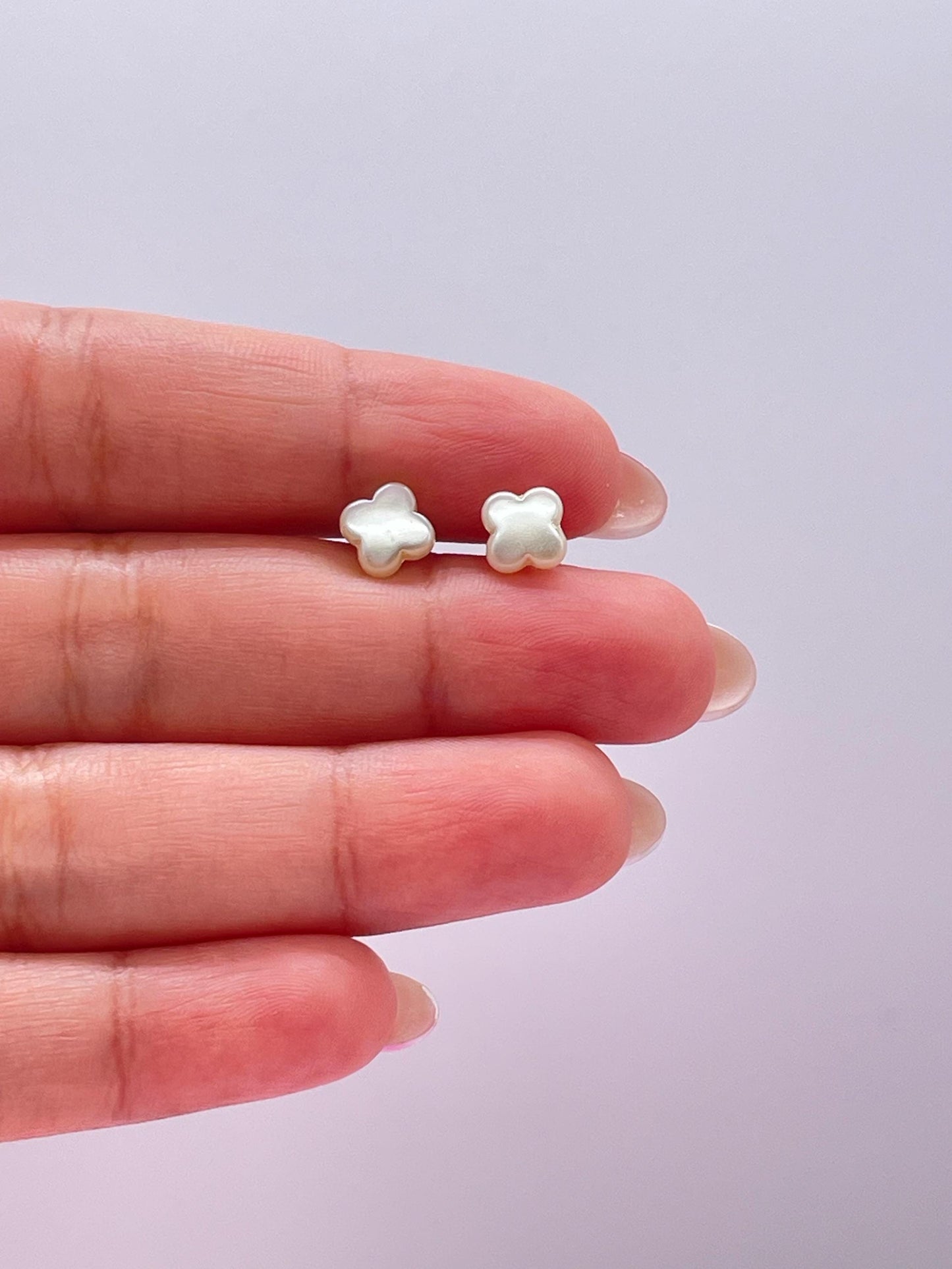 18k Gold Filled Tiny Flower Stud Pearl Earrings