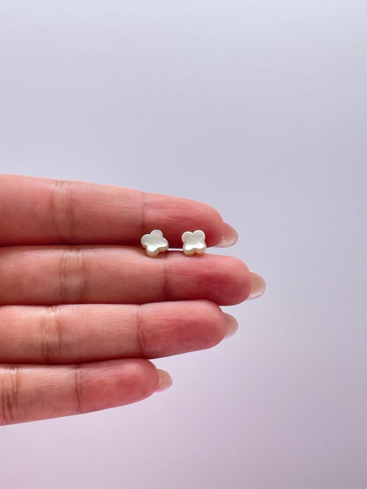 18k Gold Filled Tiny Flower Stud Pearl Earrings