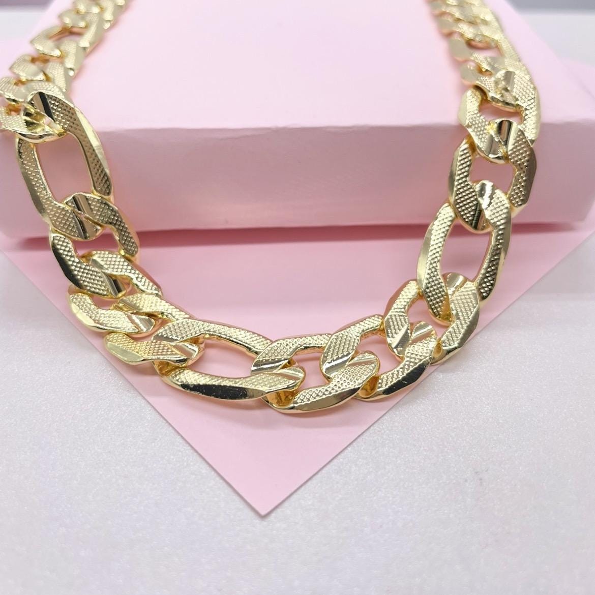 18k Gold Filled 12mm Thick Figaro Chain, specially designed to impress