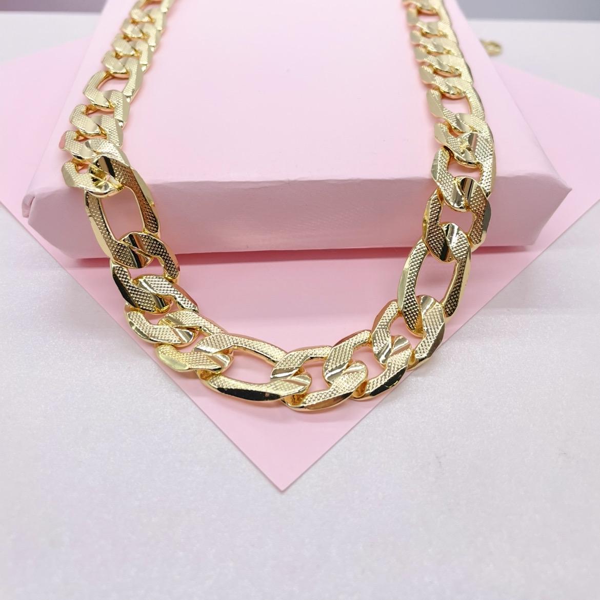 18k Gold Filled 12mm Thick Figaro Chain, specially designed to impress