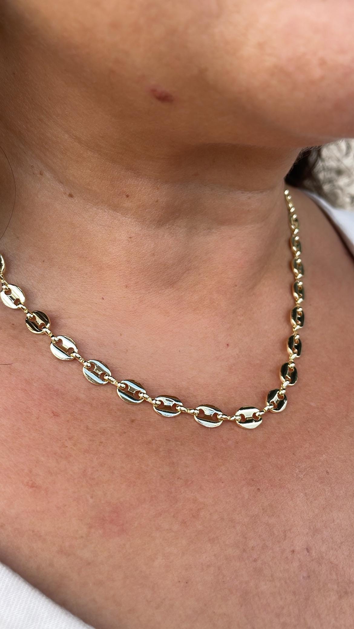18k Gold Filled Smooth Flat 6mm Mariner Link Set