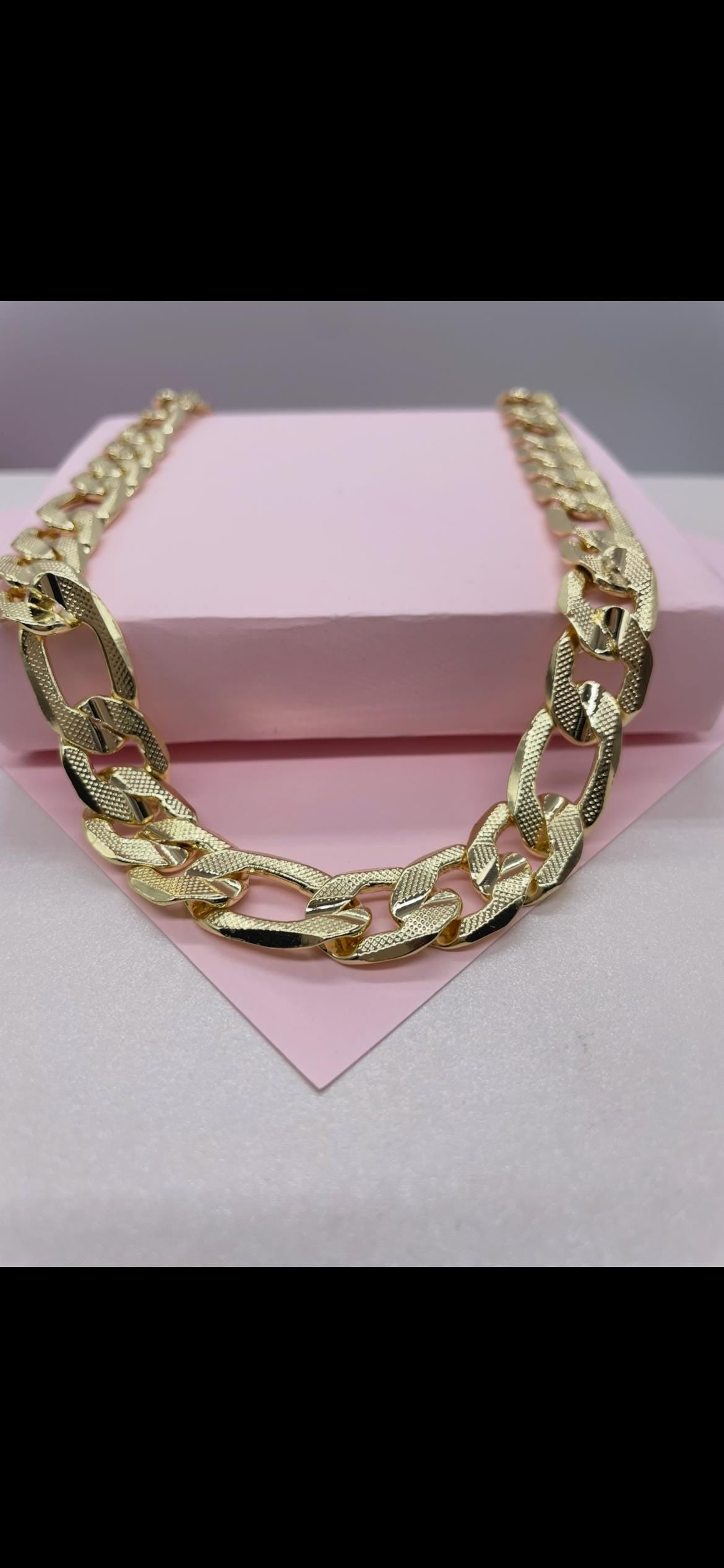 18k Gold Filled 12mm Thick Figaro Chain, specially designed to impress