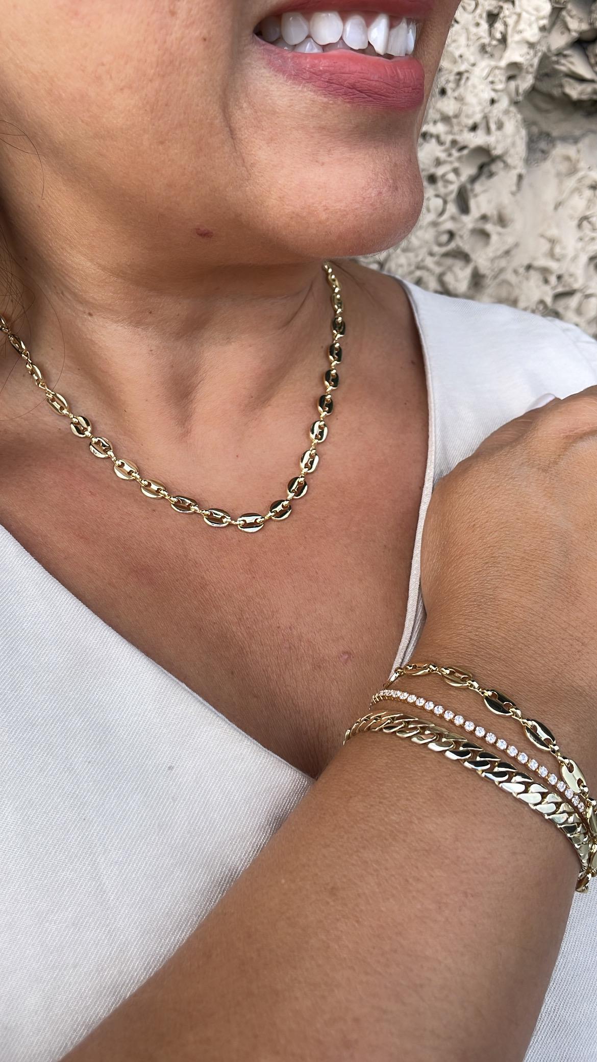 18k Gold Filled Smooth Flat 6mm Mariner Link Set