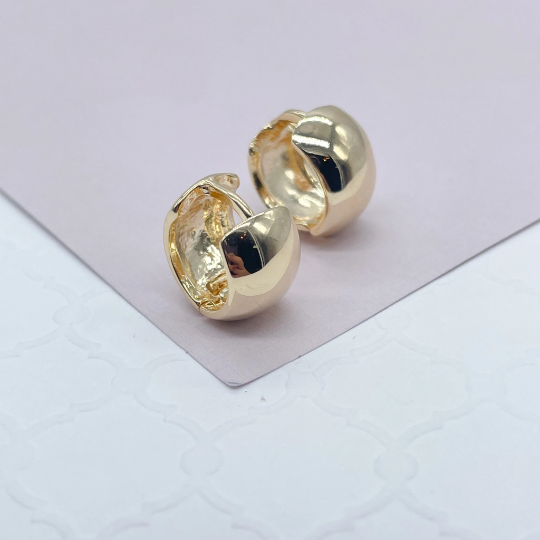 18k Gold Layered Chunky Huggie Earrings