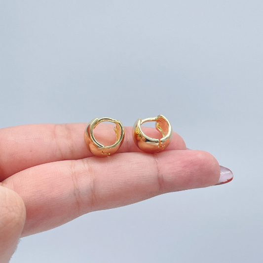 18k Gold Layered Chunky Huggie Earrings