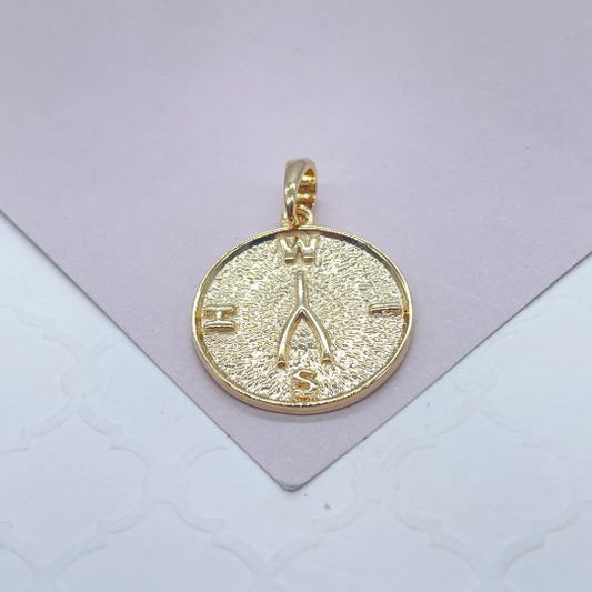 18k Gold Layered Wish Bone Pendant With Wish Bone Engraved