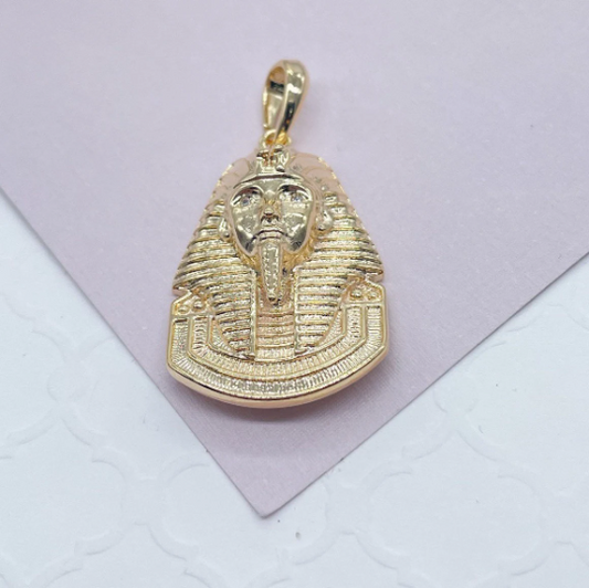 18k Gold Layered Sphinx Pendant With Zircon Stone Eyes