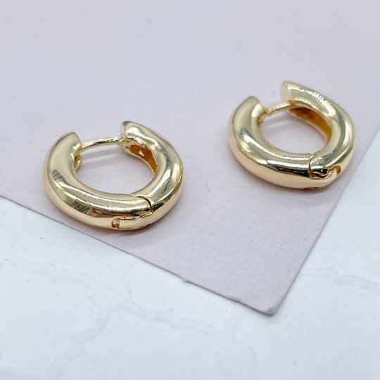 18k Gold Layered Simple Plain Thin Huggie Wrap Earrings Wholesale Jewelry Supplies