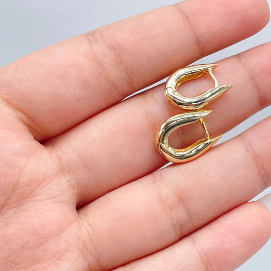 18k Gold Layered Small Horseshoe Shape Hoop Earrings Wholesale Jewelry Supplies