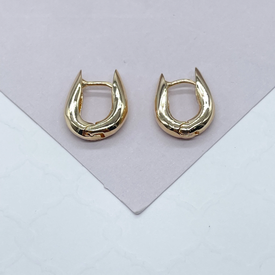 18k Gold Layered Small Horseshoe Shape Hoop Earrings Wholesale Jewelry Supplies