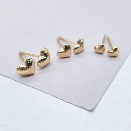 18k Gold Layered Simple Baby Heart Earrings Wholesale Jewelry Supplies