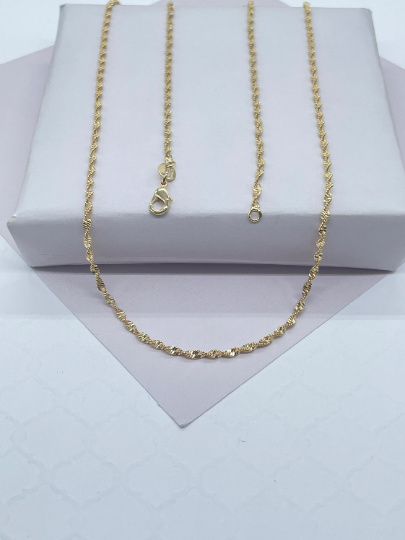 18k Gold Layered 1.8mm Singapore Chain Wholesale Jewelry Supplies