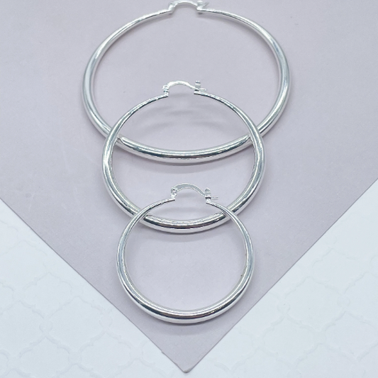 Silver Filled 4mm Thick Plain Hoop