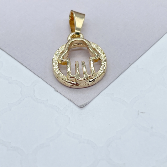 18k Gold Layered Small See-Through Hamsa Hand