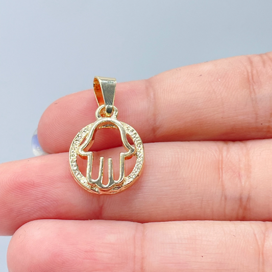 18k Gold Layered Small See-Through Hamsa Hand