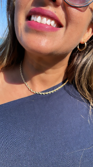 18k Goldfilled 4mm Thick Rope Chain