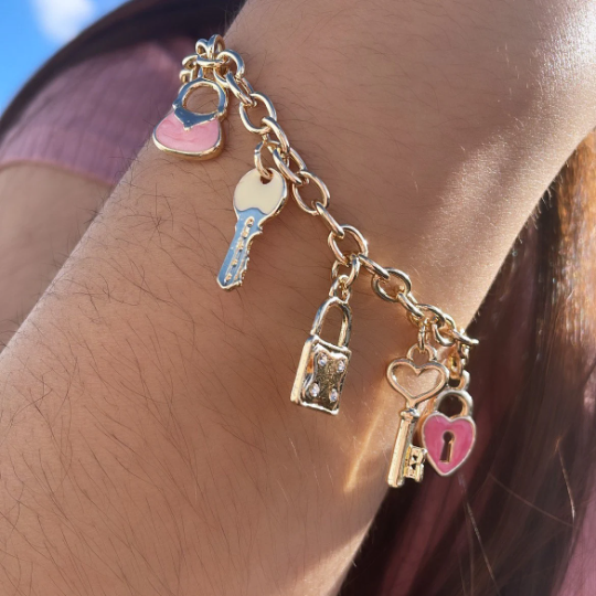 Bracelet Charms Pink, Charm Bracelets Dropshipping