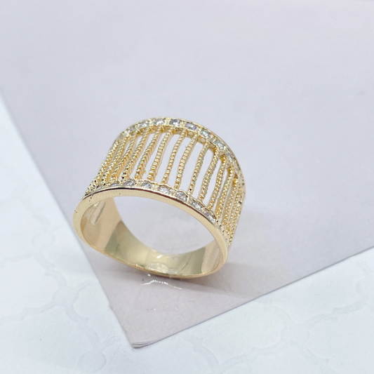 18k Gold Layered See-Thru Wide Ring