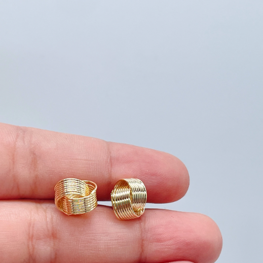 18k Gold Layered Layered Knot Stud