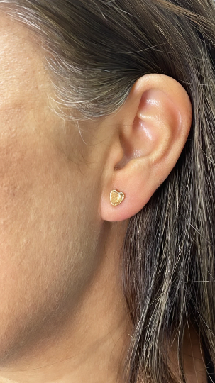 18k Gold Layered Plain Mini Heart Stud Earrings