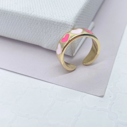 18k Gold Layered Adjustable Heart Ring
