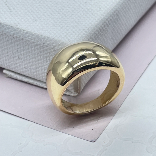 18k Gold Filled Plain Chunky Dome Band Ring
