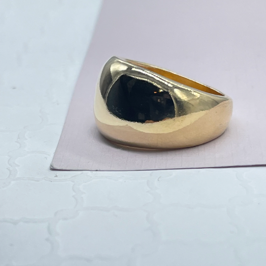 18k Gold Layered Plain Chunky Dome Band Ring