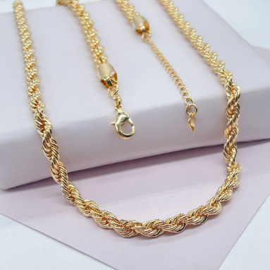18k Gold Layered 5mm Rope Chain size 16” & 24”