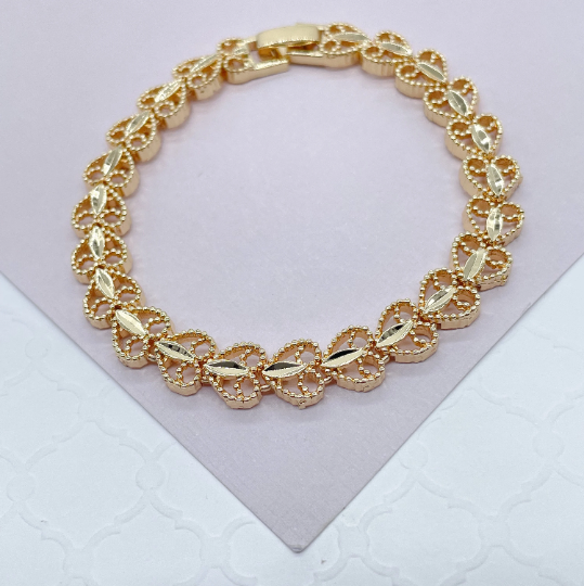 18k Gold Layered Sophisticated Charm Bracelet