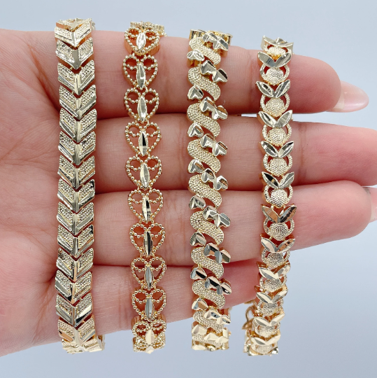 18k Gold Layered Sophisticated Charm Bracelet