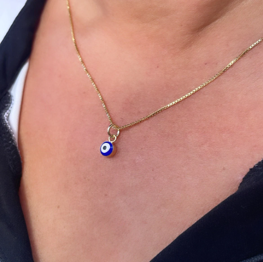 18k Gold Layered Simple & Small Blue Evil Eye SetWholesale Jewelry Supplies