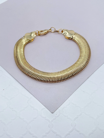 18k Gold Layered Thick Soft Snake Style Bracelet