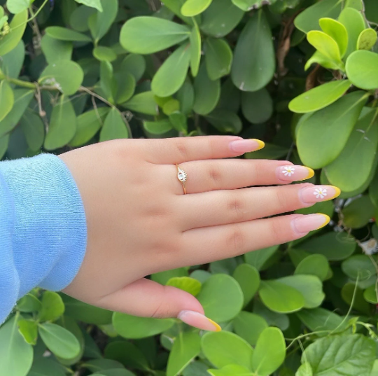 18k Gold Layered Simple Gold Zirconia Eye Ring