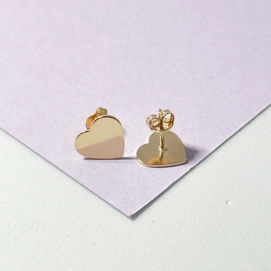 Smooth Plain Heart Stud Earring