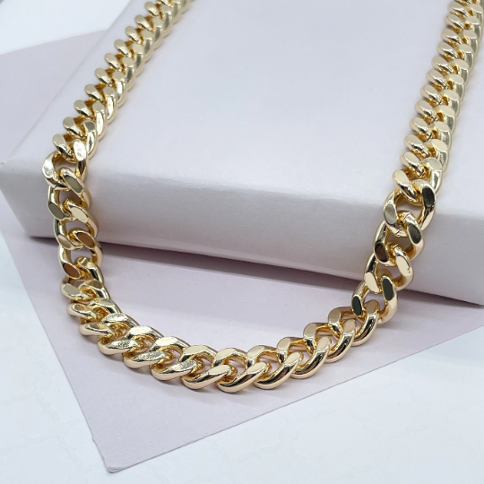 18k Gold Layered 9mmThick Cuban Link Chain Wholesale Jewelry Supplies