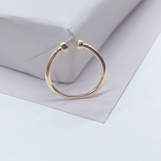 18k Gold Layered Adjustable Solid Mid Ring