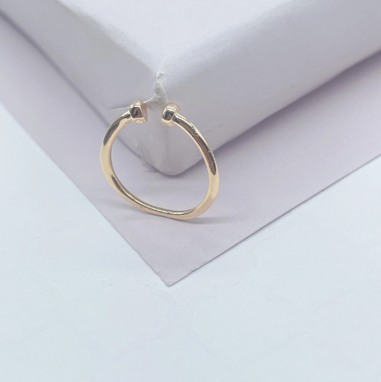 18k Gold Layered Adjustable Solid Mid Ring