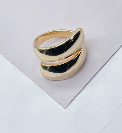 18k Chunky Gold Layered Wrap Ring