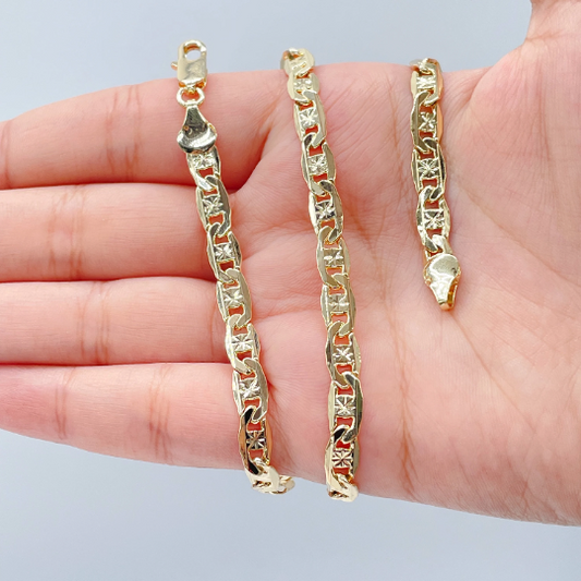 18k Gold Layered Mariner Chain with a Star Design 6mm Necklace